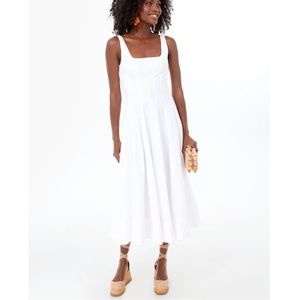 NWT CAARA Athropologie White Midi Dress